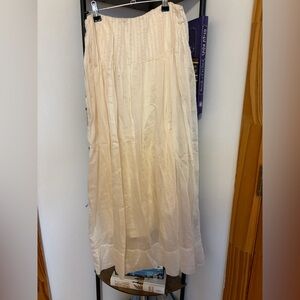 Cream Maxi Skirt - Women's Flowy Pleated Maxi